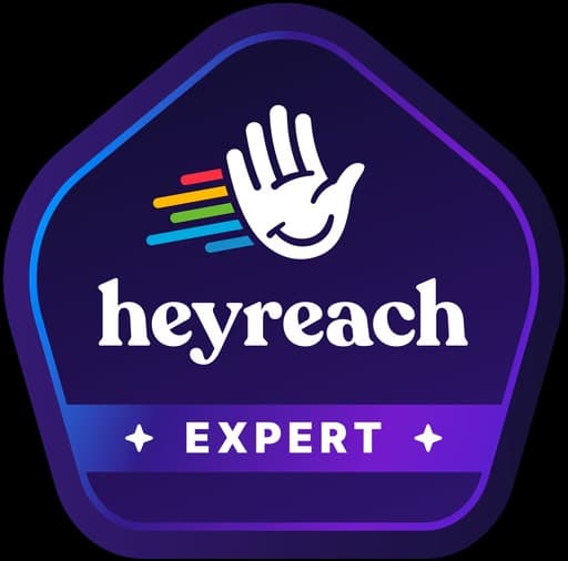 HeyReach Expert credential badge issued by HeyReach